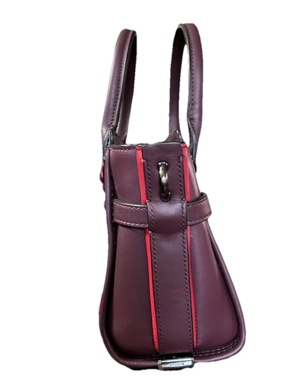 Coach 55523 Rogue 17 Tea Rose Raised Floral Applique Oxblood & Dust Bag - Picture 4 of 16